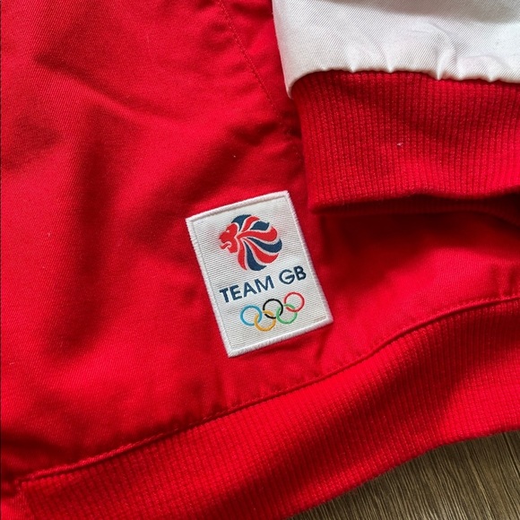 Adidas Team GB Letterman Jacket Great Britain Red White - Picture 3 of 6
